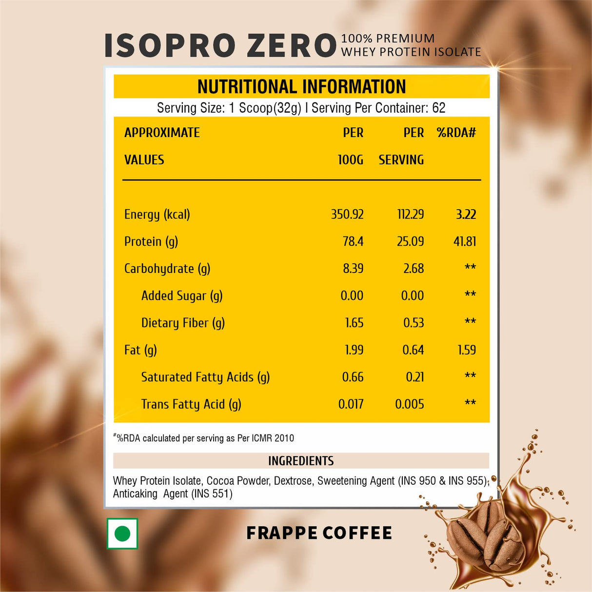 Healthfarm Isopro Zero 100% Whey Protein Isolate | Fast Recovery | 2 Kg (4.4 lbs)