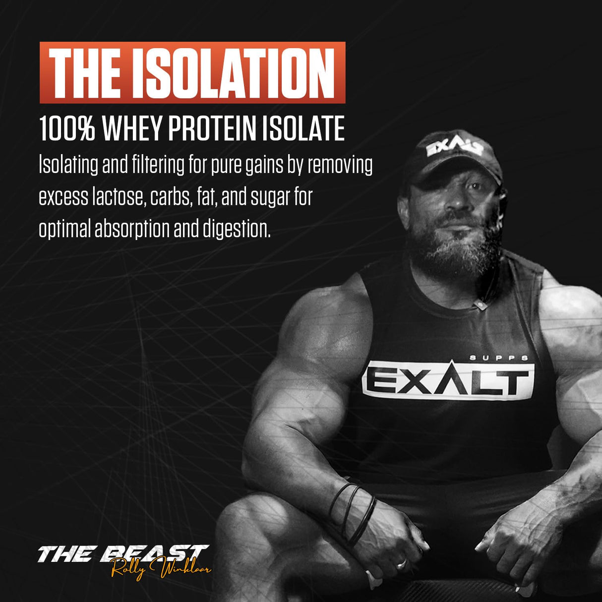 Exalt Supps The Isolation Pure Whey Isolate | 25g Protein | 5.6g BCAAs | Digestive Enzymes | 2.27kg