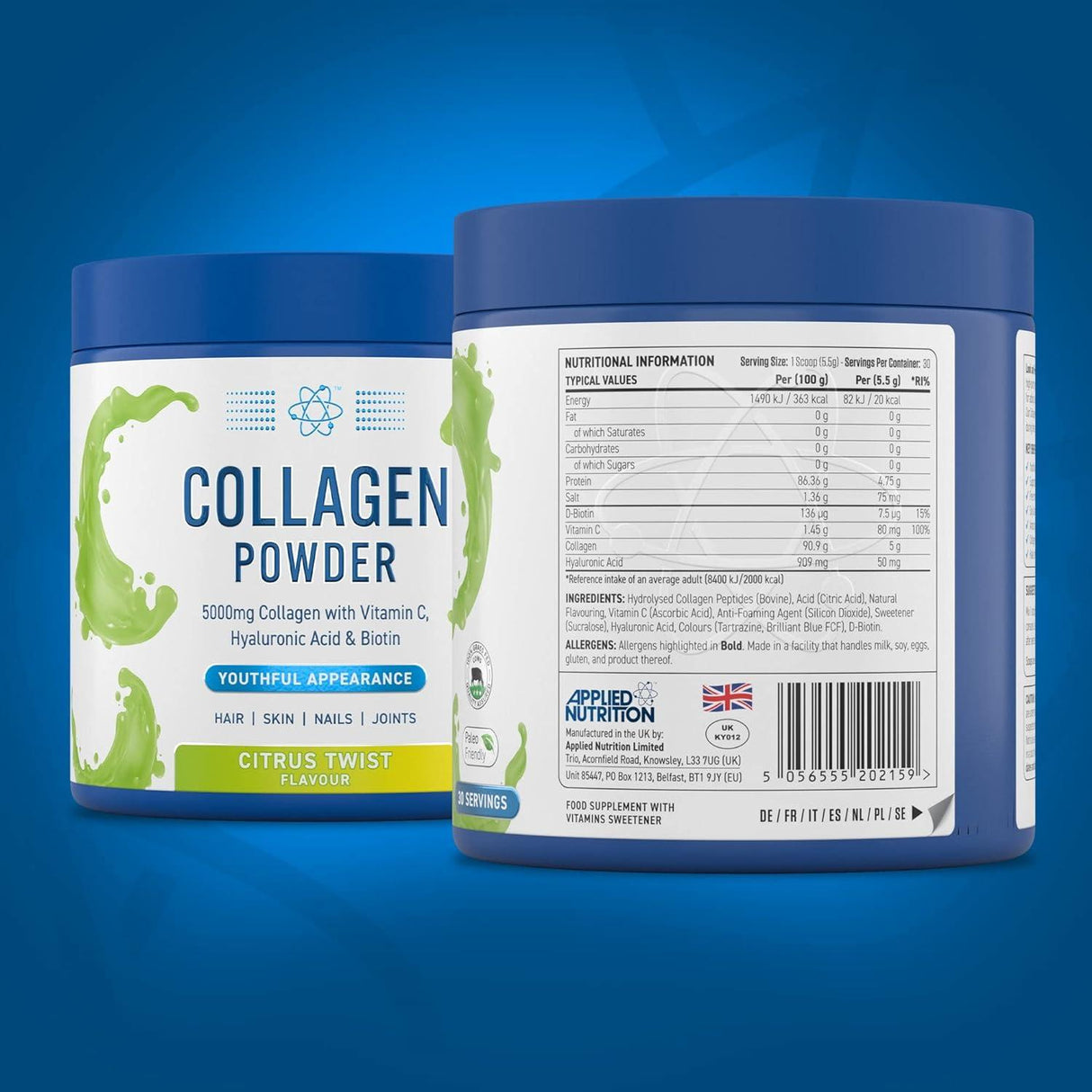 Applied Nutrition Collagen Peptides Powder | Hydrolysed Bovine Collagen | 165g (30 Servings)