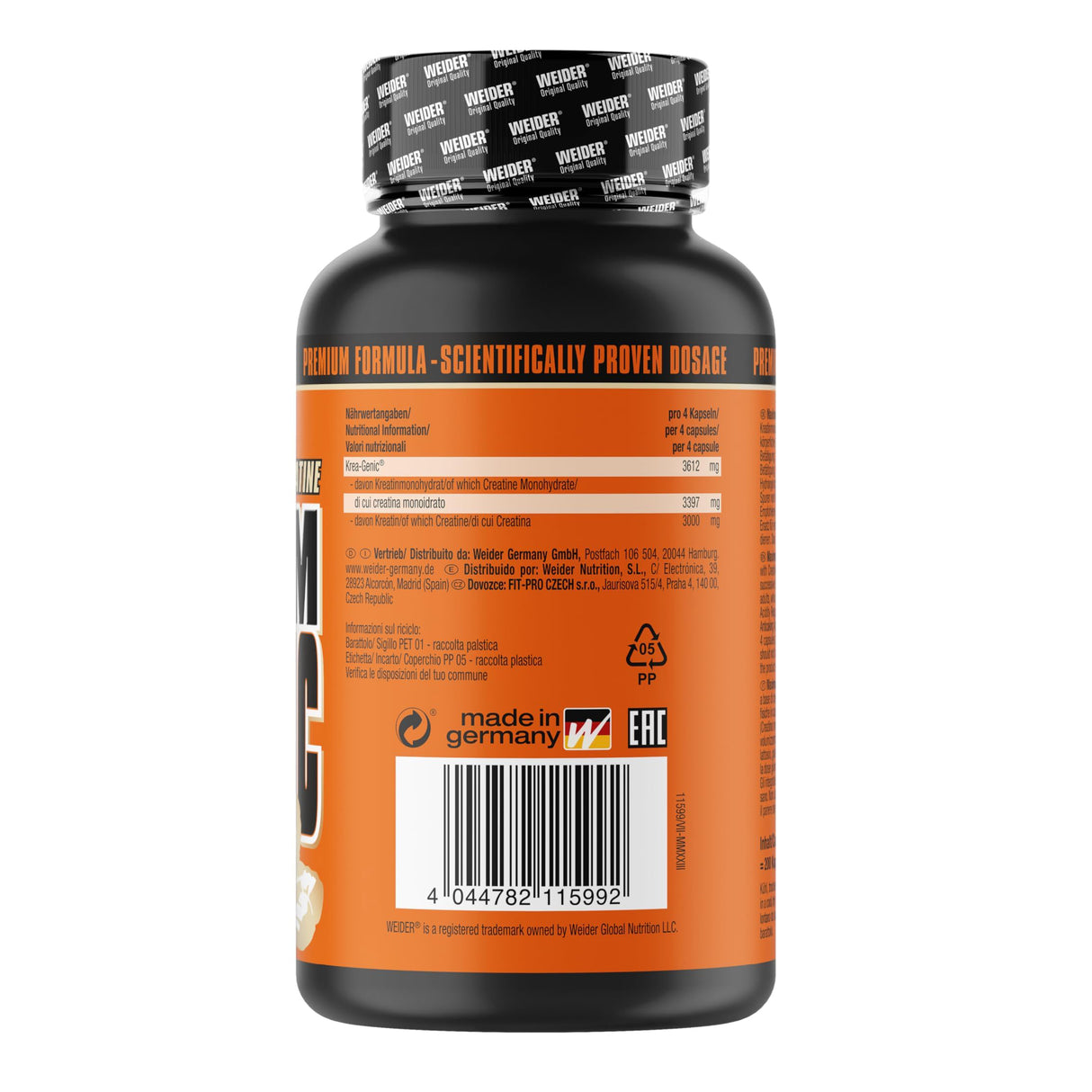 Weider Krea Genic Buffered Creatine Capsules | 200 Capsules