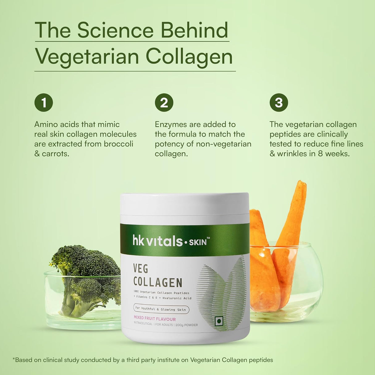 HK Vitals Skin Veg Collagen, 25 Servings - 200 Gm