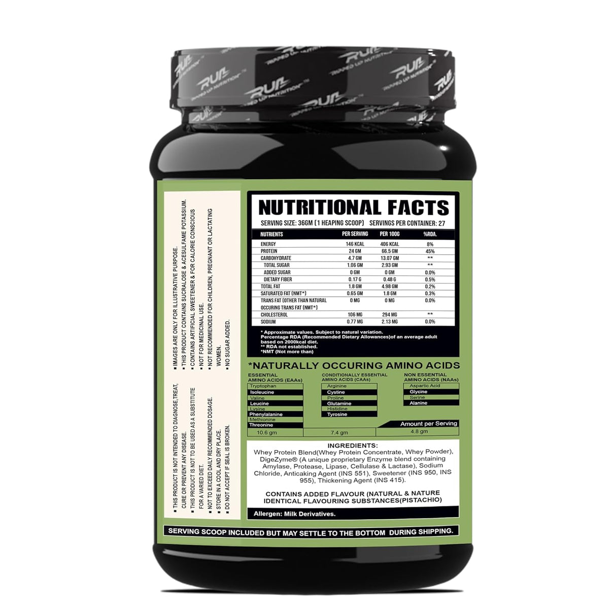 Ripped Up Nutrition Muscle Whey | 24g Protein, Low Carb Formula | 1 Kg, 27 Servings