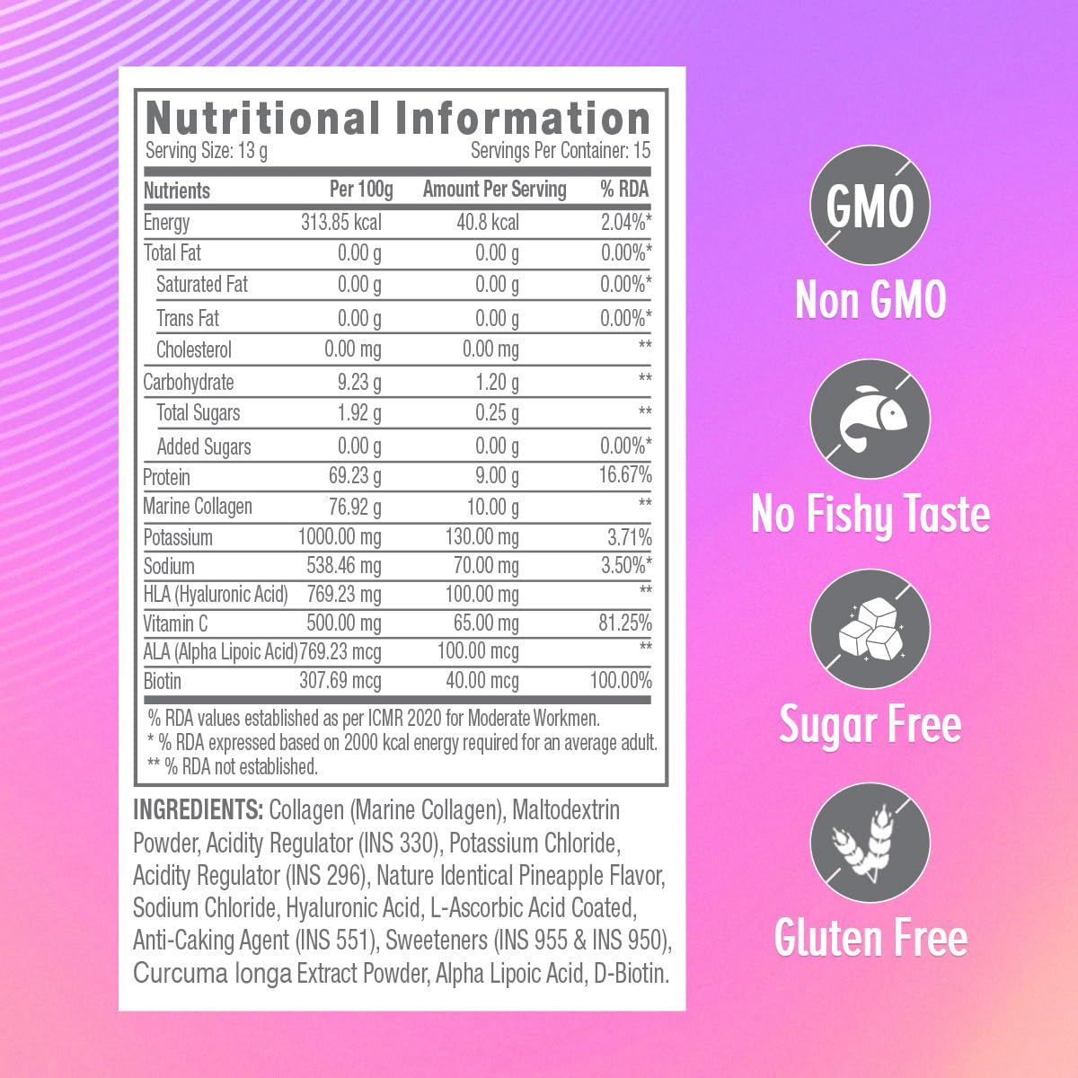 GNC Marine Collagen 200g | 10g Collagen Per Serving | With Hyaluronic Acid, Biotin & Vitamin C