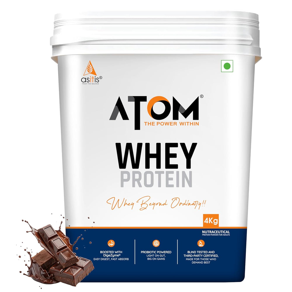 AS-IT-IS Atom Whey Protein with Digestive Enzymes - 4 Kg  (8.8 Lbs)