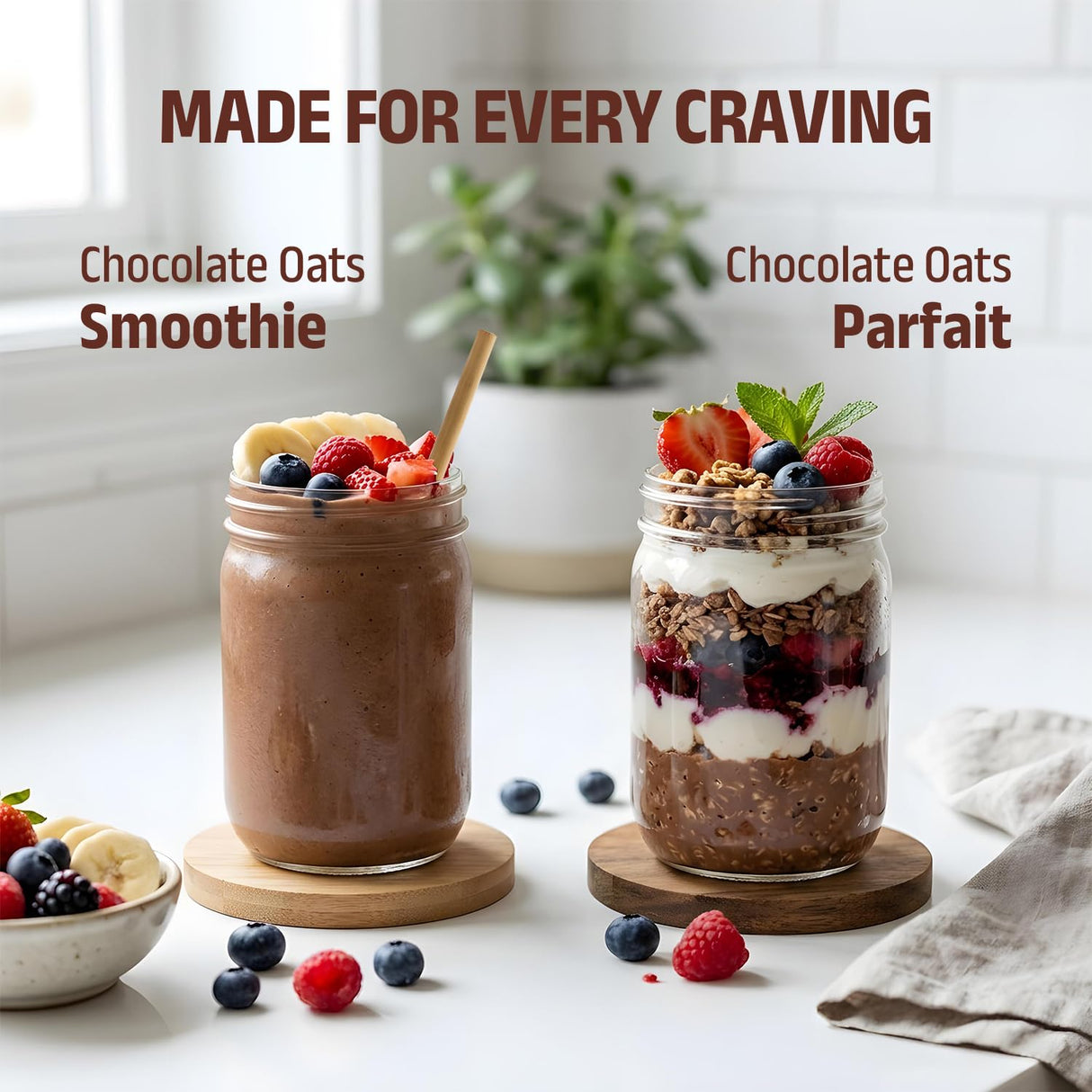 Pintola High Protein Oats Dark Chocolate 1 Kg | 26g Protein |  Breakfast Cereal