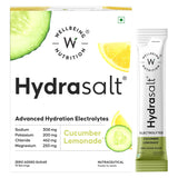 Wellbeing Nutrition HydraSalt Electrolyte Drink with Zero Added Sugar | 5 Electrolytes & 3 Vitamins for Instant Hydration, Energy, Performance & Recovery | 90g, Pack of 15