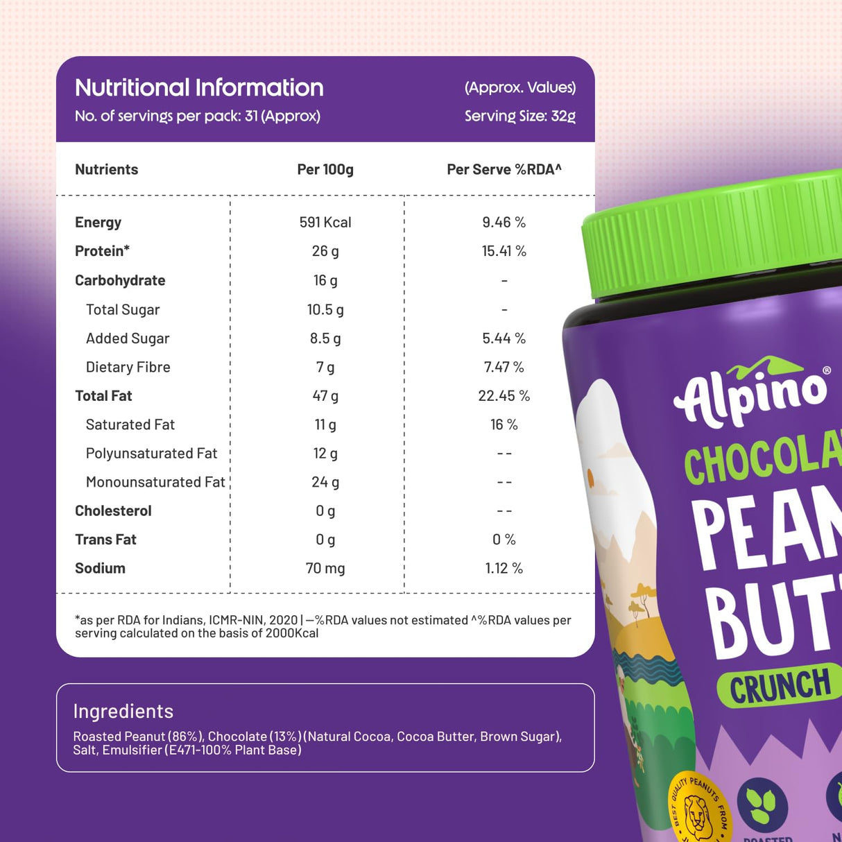 Alpino Chocolate Peanut Butter - 1 Kg