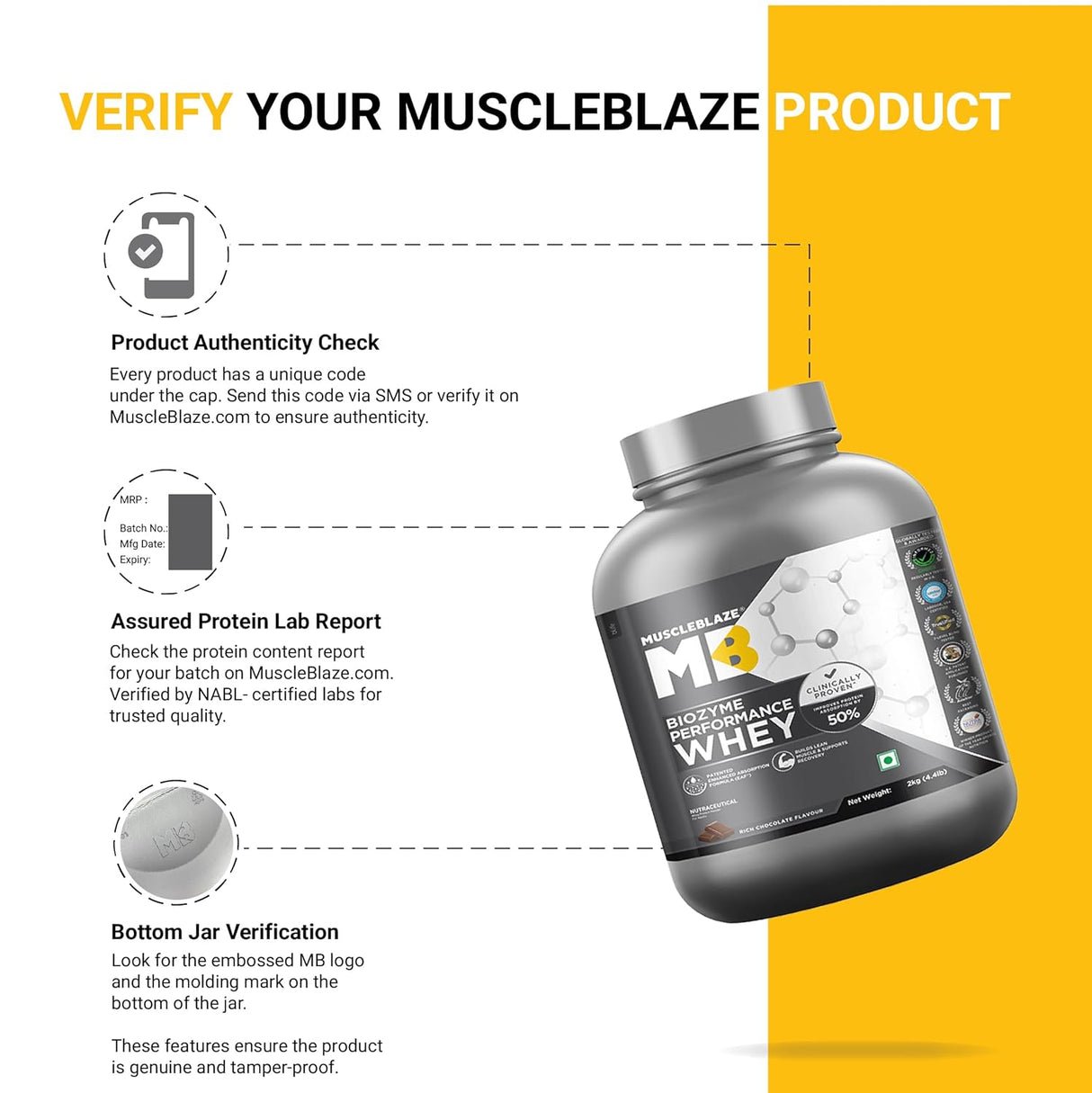 MuscleBlaze Biozyme Performance Whey - 4.4 Lbs
