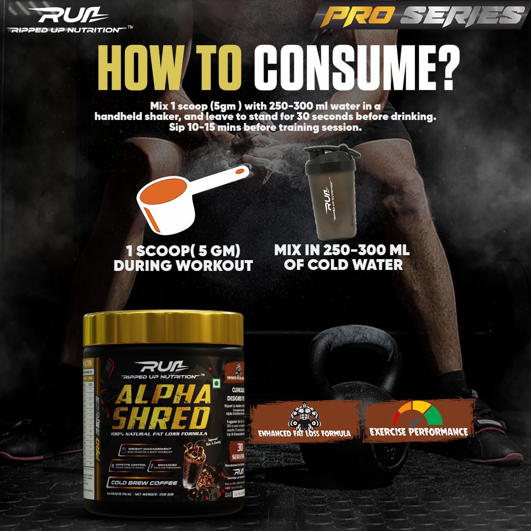 Ripped Up Nutrition Alpha Shred | Weight Management & Metabolism Support | 150g, 30 Servings
