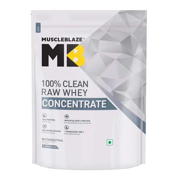 MuscleBlaze 100% Clean Raw Whey Concentrate - 2.2 Lbs