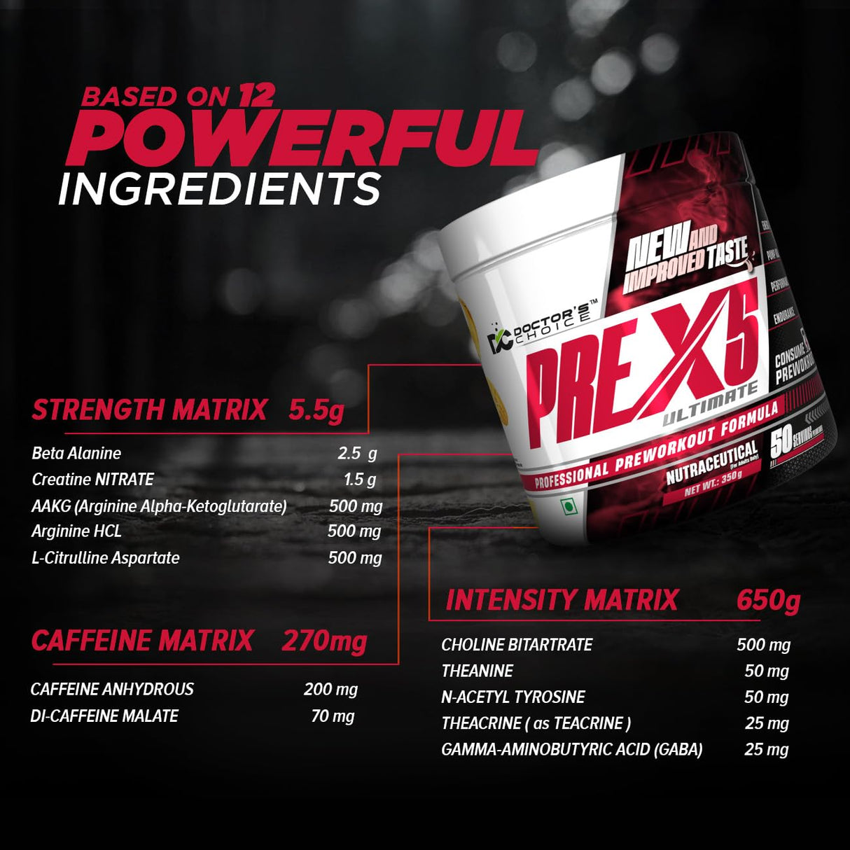 Doctor's Choice PRE-X5 Ultimate Professional Pre-Workout Formula 50 Servings