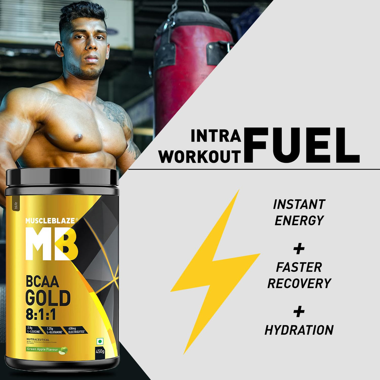 MuscleBlaze BCAA Gold 8 : 1 : 1 450 Gms