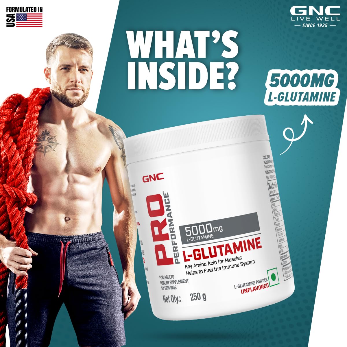 GNC L-Glutamine Powder - 400 Gm