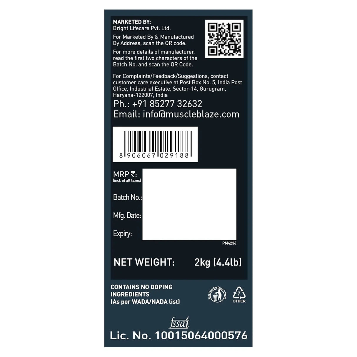 MuscleBlaze Weight Gainer with Added Digezyme - 2 Kg