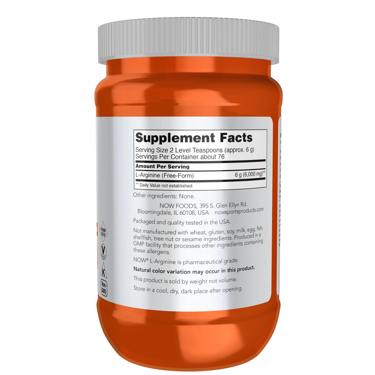 NOW Sports L-Arginine Powder | Amino Acid | 454g