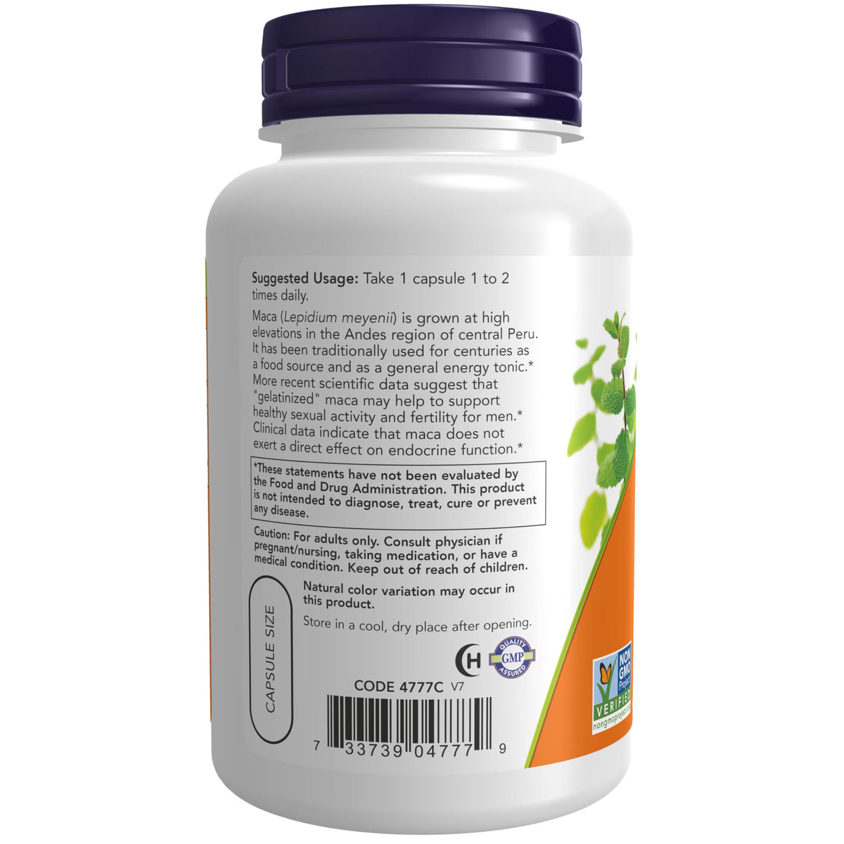 NOW Foods Raw Maca 750mg | 90 Veg Capsules
