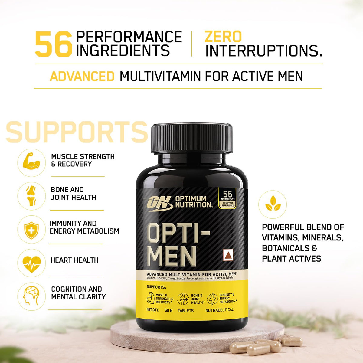 Optimum Nutrition (ON) Opti-Men Advanced Multivitamin for Men | 60 Tablets