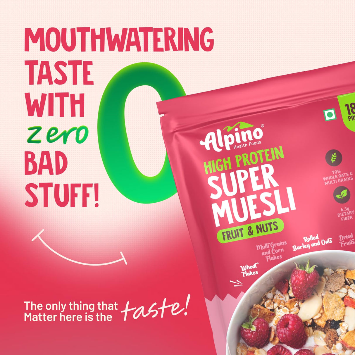 Alpino Super Muesli (Whole Grain Breakfast Cereal) - 400 gm