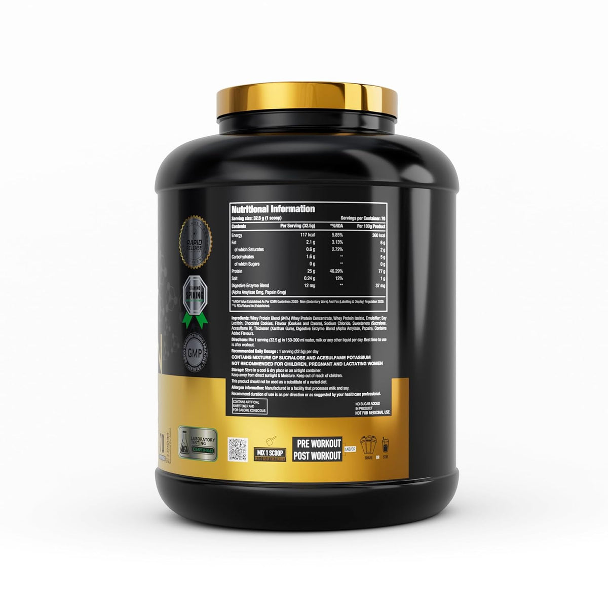 One Science Nutrition (OSN) Premium Whey Protein 5lbs | 25g Protein | 6.6g BCAA & 5.2g L-Glutamine | 70 Servings