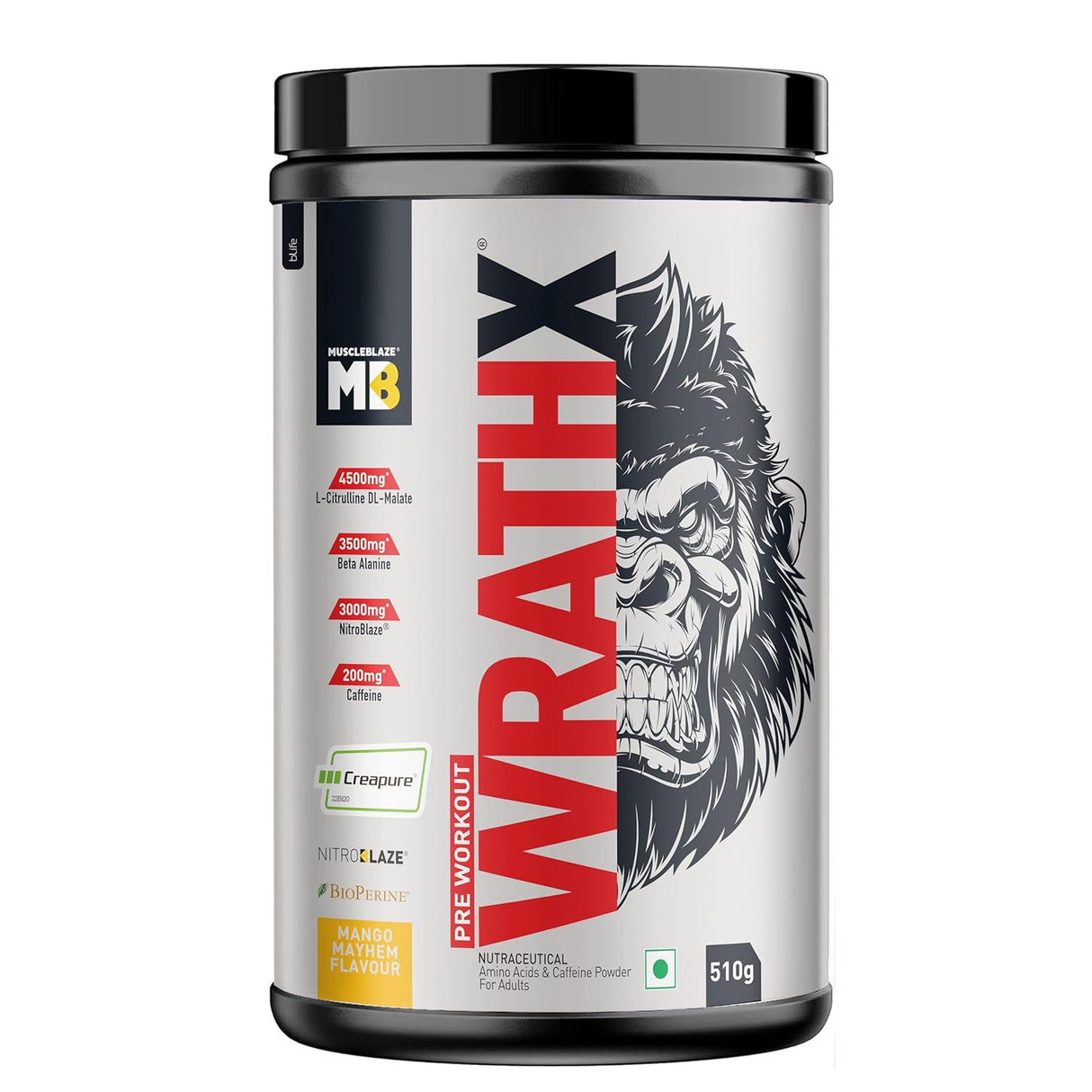 MuscleBlaze Pre-Workout WrathX - 30 Servings