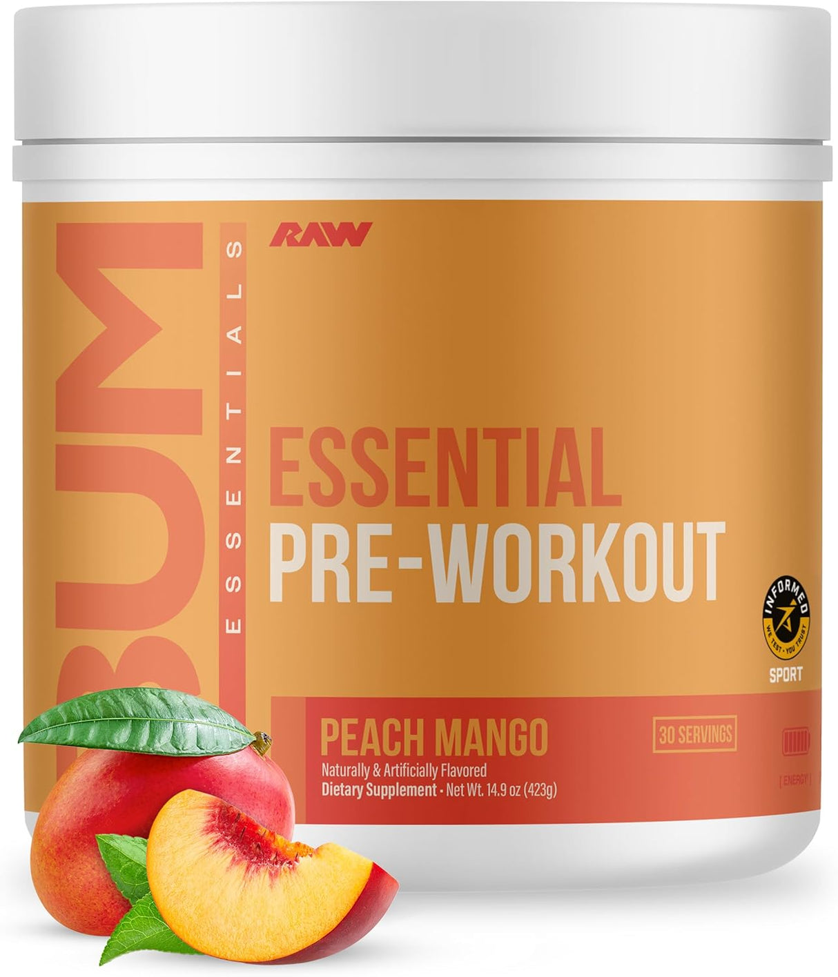 RAW Essential Pre-Workout Powder | Caffeine, L-Citrulline, L-Tyrosine & Beta-Alanine