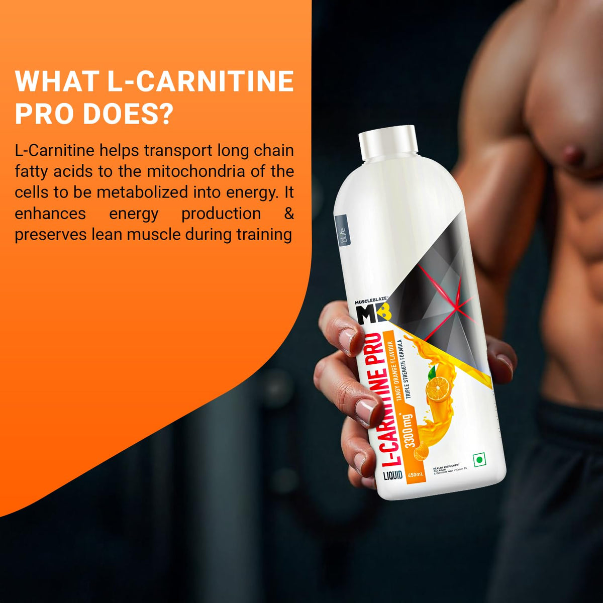 MuscleBlaze Liquid L-carnitine Pro -Triple Strength Formula, 3300 Mg - 30 Servings