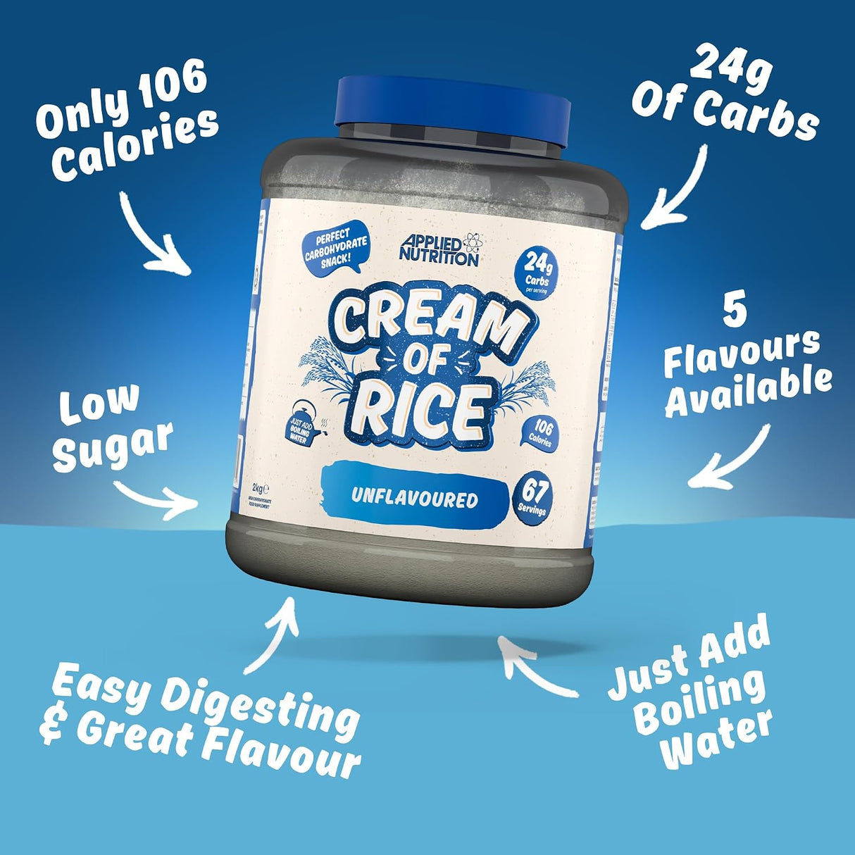 Applied Nutrition Cream of Rice | 25g Carbs | 2kg (67 Servings)