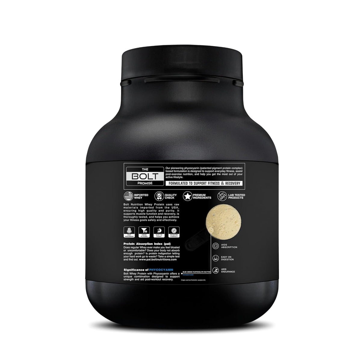 Bolt Nutrition 100% Whey Protein Powder | Muscle Recovery & Lean Muscle Support | 5lbs, 69 Servings