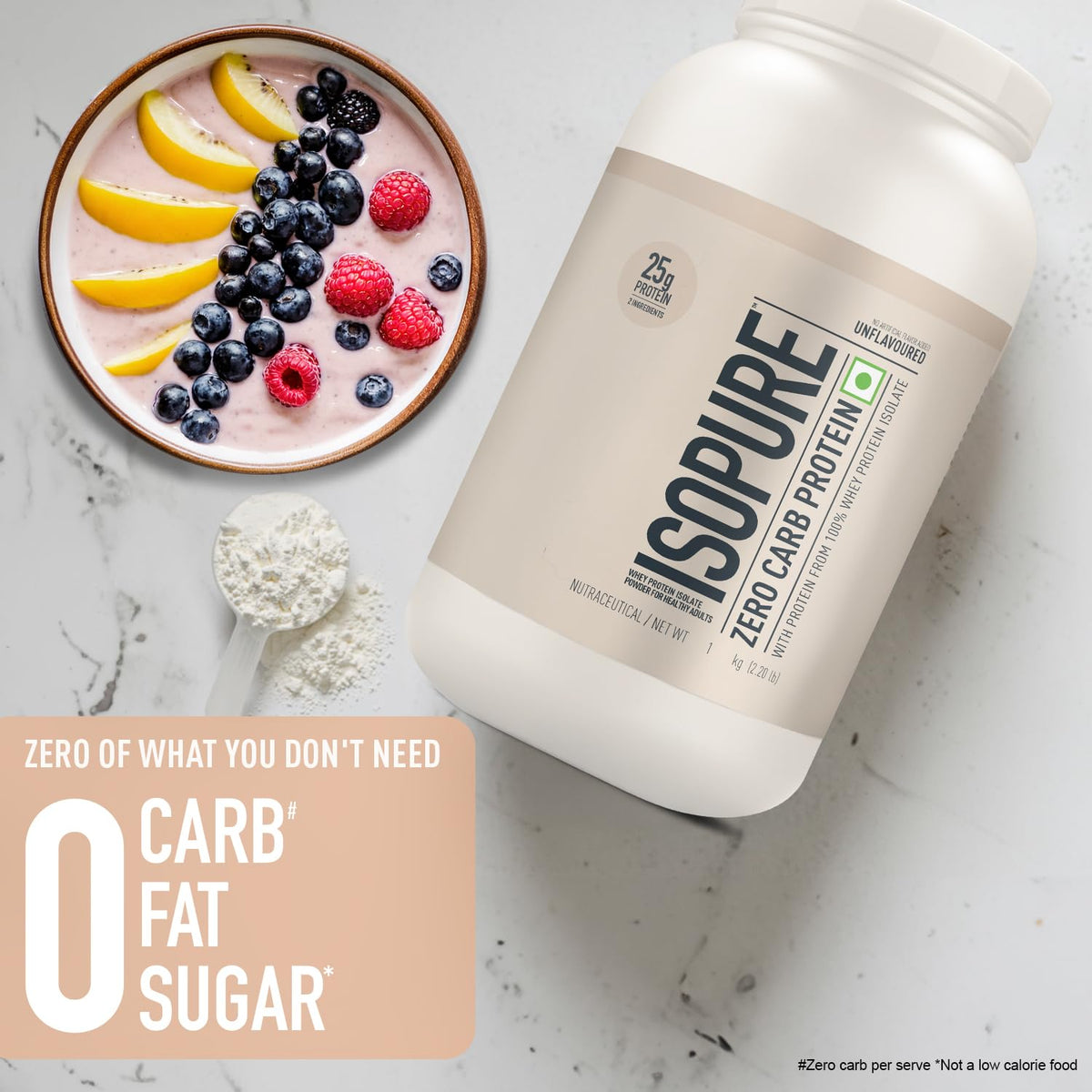 Isopure Low Carb 100% Whey Protein Isolate -2.2 Lbs ( 1 kg )