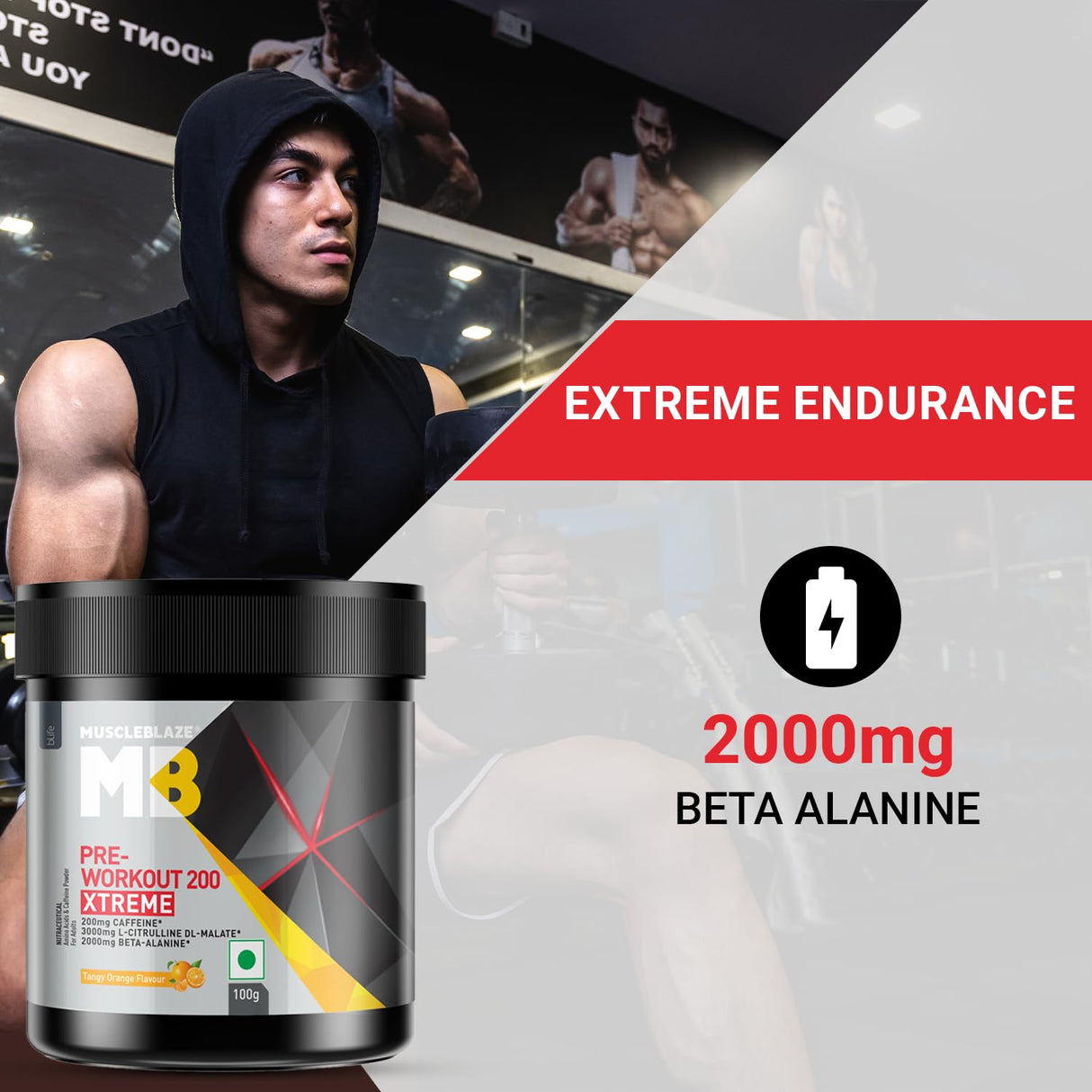 MuscleBlaze PRE Workout 200 Xtreme, 100 g - 15 Servings