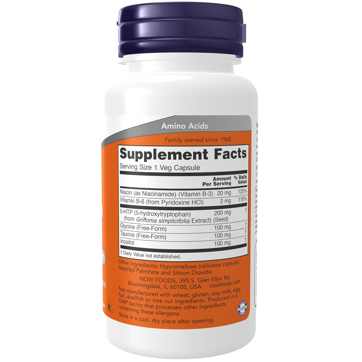 NOW Foods 5-HTP Double Strength 200mg | 60 Veg Capsules