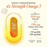 Wellbeing Nutrition Slow 4x Strength Omega 3 Fish Oil Capsules | 1800mg with EPA 720mg, DHA 500mg & Curcumin | Brain, Heart & Joint Health | 60 Capsules