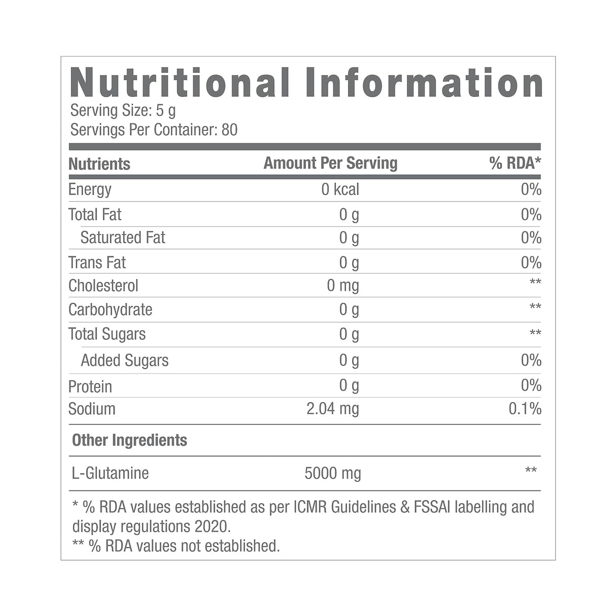 GNC L-Glutamine Powder - 400 Gm