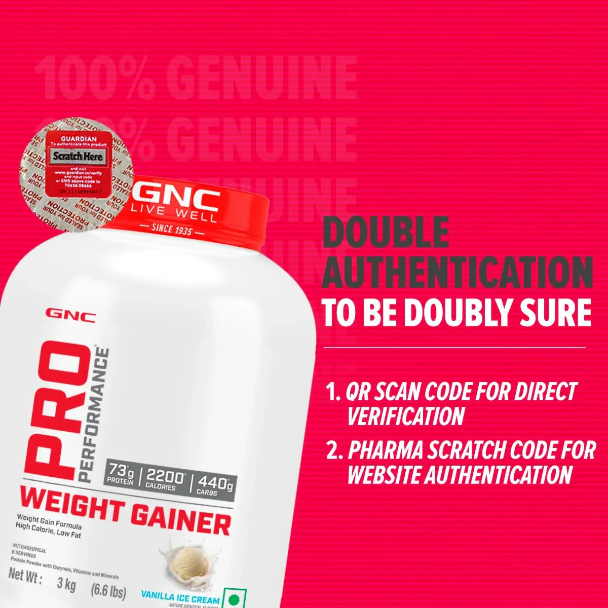GNC Pro Performance Weight Gainer 3 Kg + Nutristar Micronized CREA Gold Creatine Monohydrate 250g (83 Servings) - Mass & Strength Bulking Combo