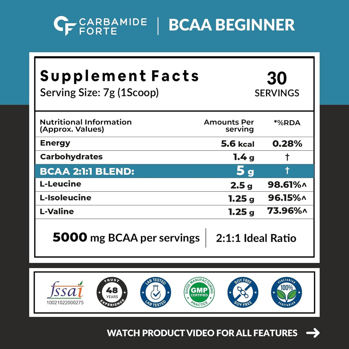 Carbamide Forte BCAA 5000 - 210g