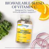 SOLARAY Vitamin C 500mg | Citrus Bioflavonoids, Rose Hips & Acerola | 250 Capsules