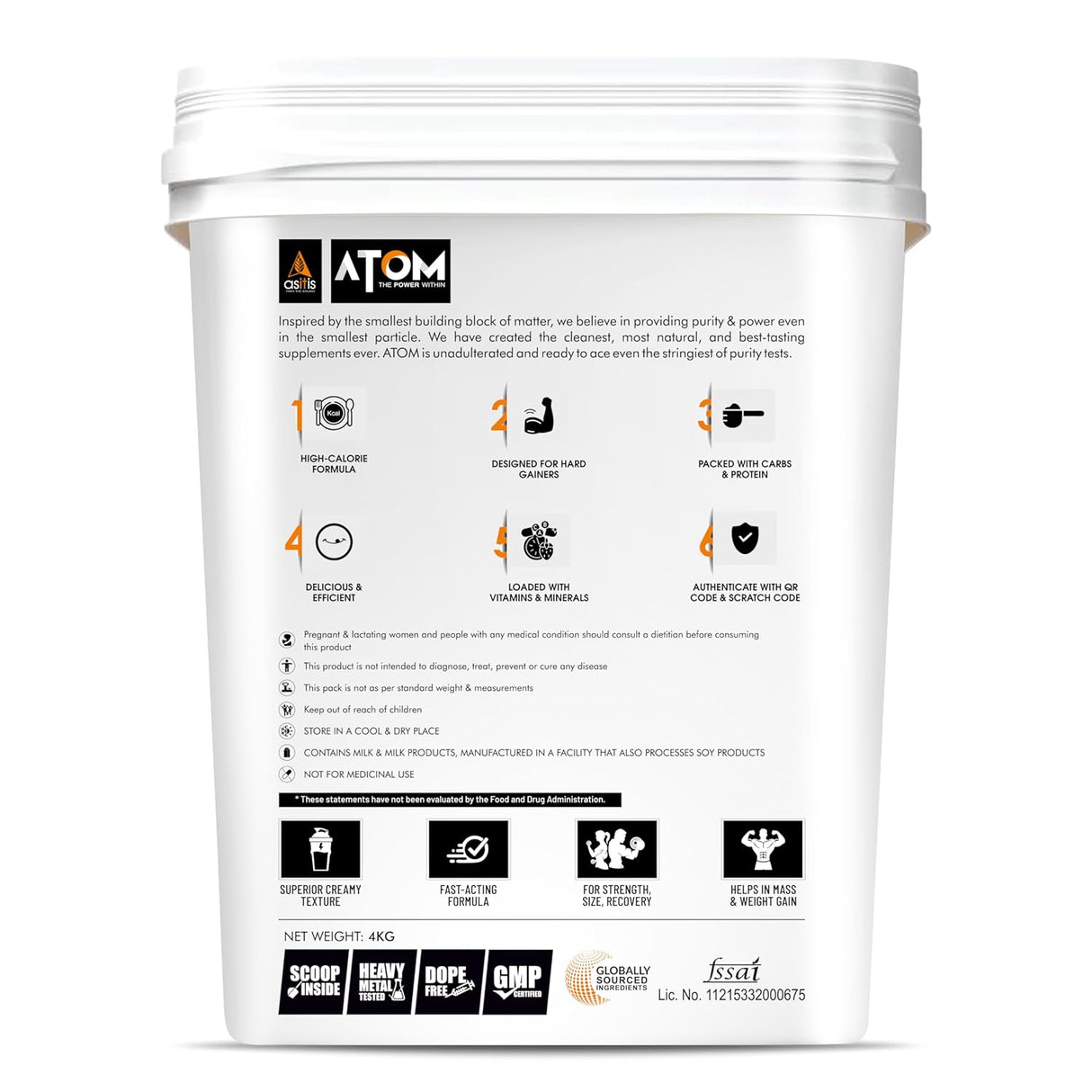 AS-IT-IS ATOM Weight Gainer - 4 Kg