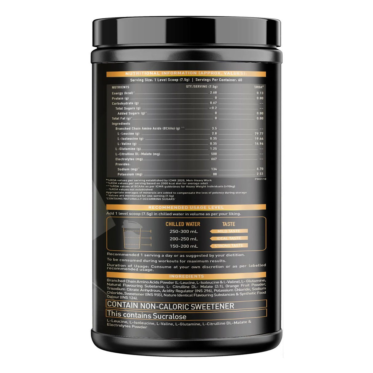 MuscleBlaze BCAA Gold 8 : 1 : 1 450 Gms