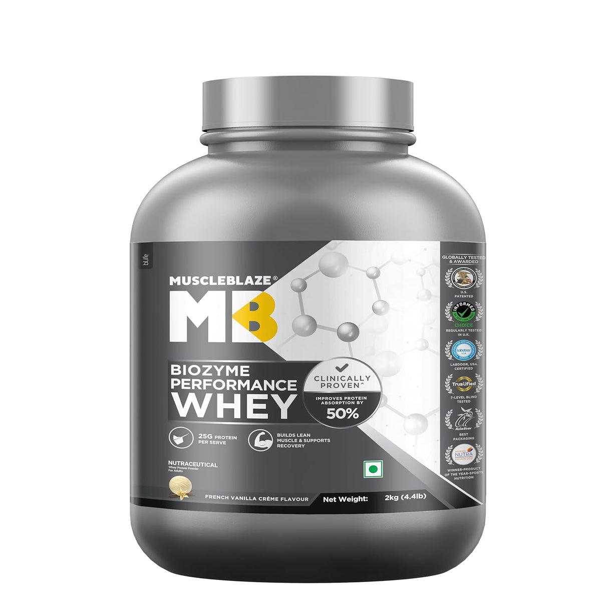 MuscleBlaze Biozyme Performance Whey - 4.4 Lbs