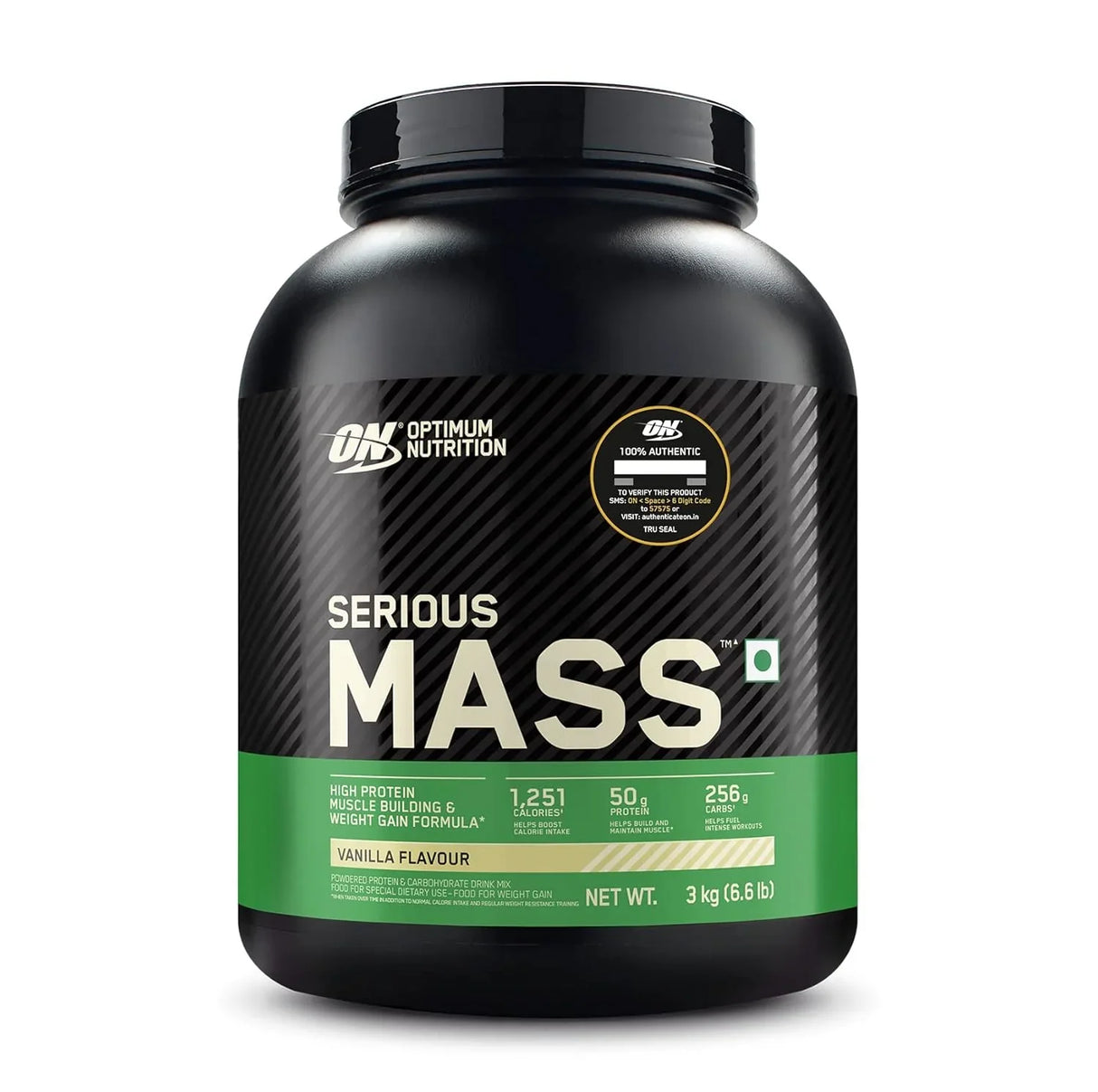 Optimum Nutrition (ON) Serious Mass 6.6 Lbs + Nutristar Micronized CREA Gold Creatine Monohydrate 250g (83 Servings) - Extreme Mass Gain Stack