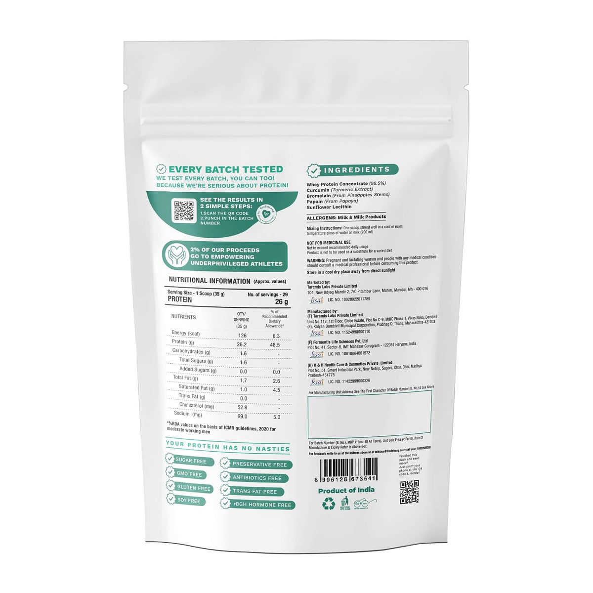 Foodstrong Whey Protein Concentrate & Isolate Powder 1kg | 16g Protein | 29 Servings