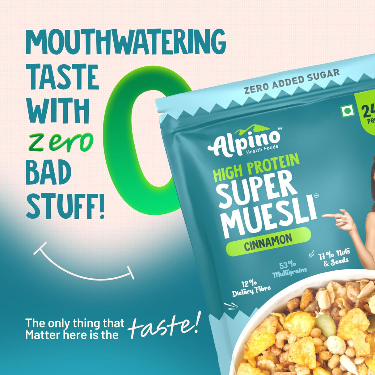 Alpino Super Muesli (Whole Grain Breakfast Cereal) - 750 gm