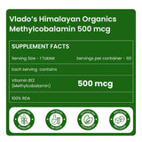 Vlado's Himalayan Organics, Vitamin B12, 500mcg - 60 Veg Tablets