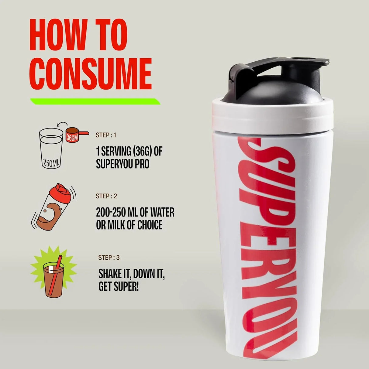 SuperYou Pro Fermented Yeast Protein Powder | 24g Protein | 1 Kg, 28 Servings