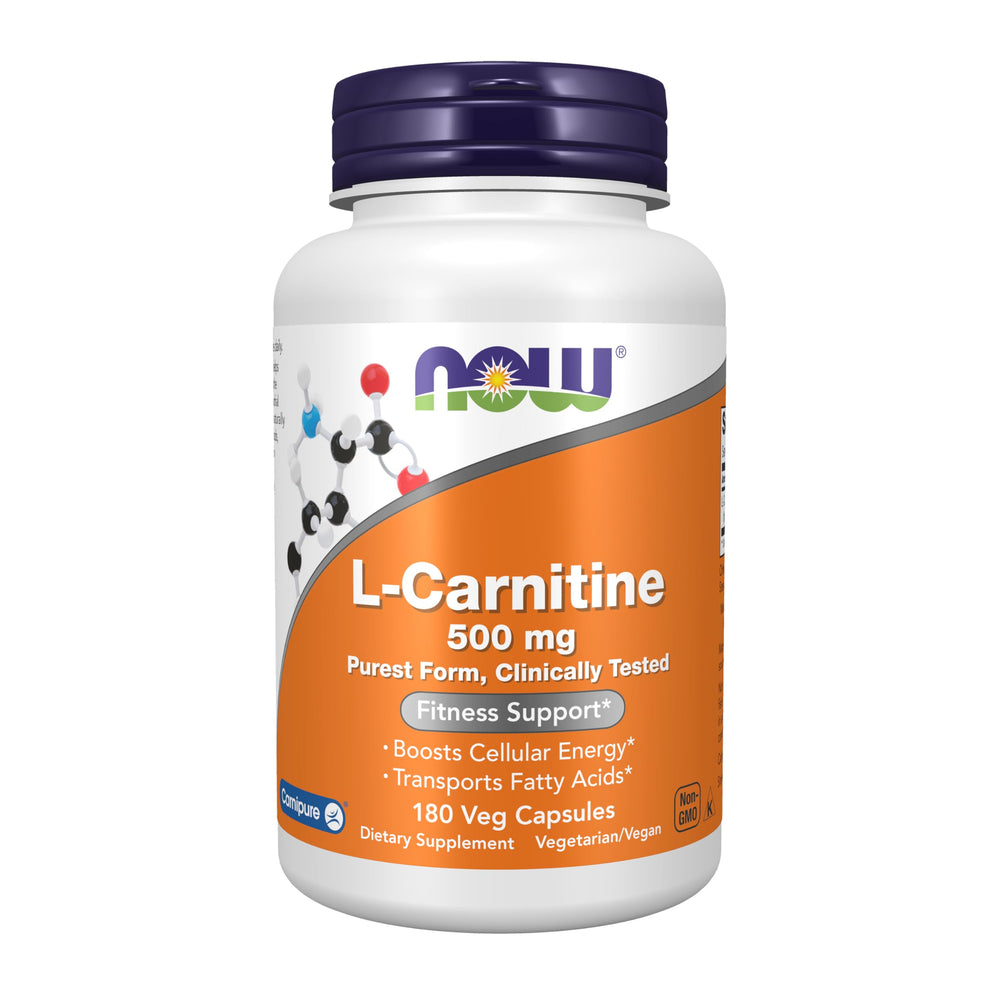 NOW Foods L-Carnitine Amino Acid 500mg | 180 Veg Capsules