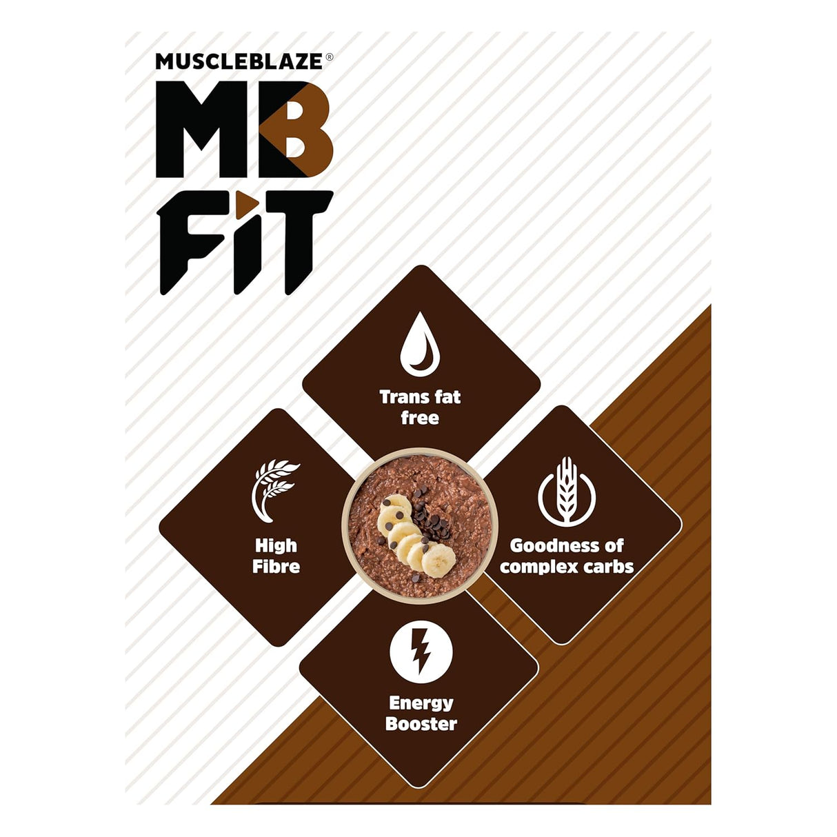 MuscleBlaze Fit Protein Oats Dark Chocolate 1kg | High Protein Breakfast Cereal