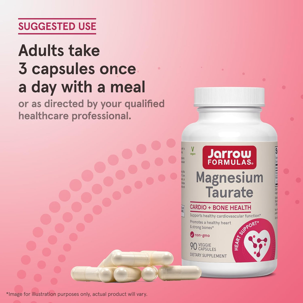 Jarrow Formulas Magnesium Taurate | 90 Veggie Capsules (30 Servings)