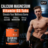 QNT Calcium Mag Vit - D3 | 500mg Calcium, 250mg Magnesium & 400IU Vitamin D3 | Healthy Bones & Muscle Quality | 60 Capsules
