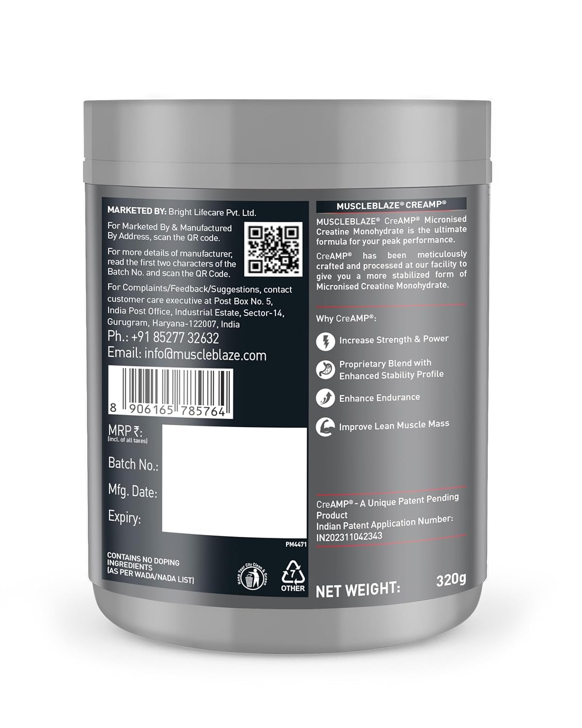 MuscleBlaze Creatine Monohydrate CreAMP