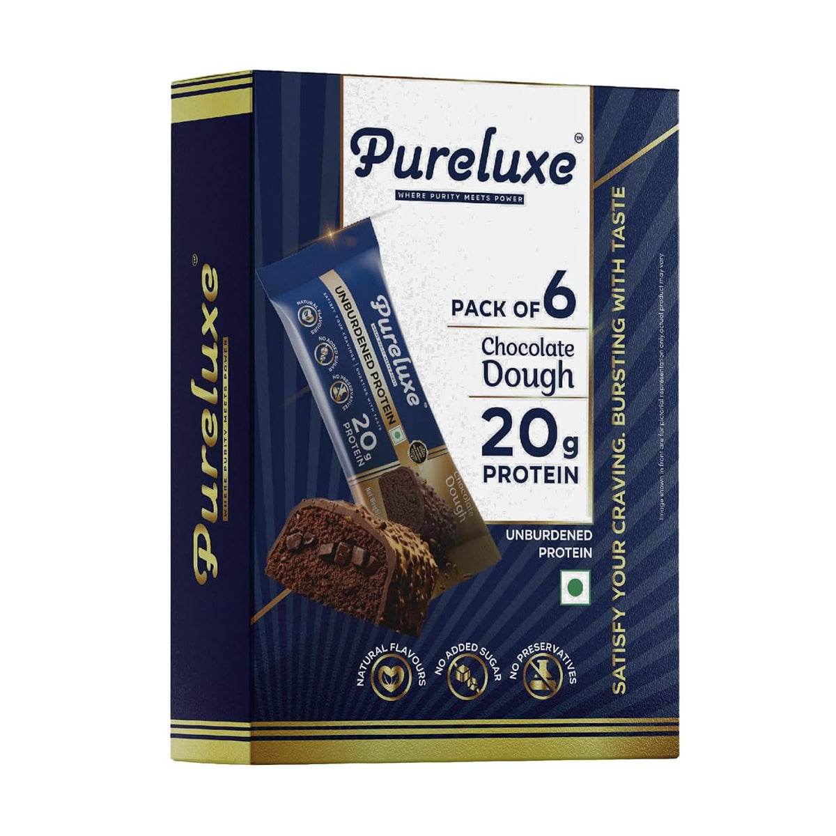Pureluxe Nutrition Unburdened Protein Bars 55g | 20g Protein | Pack of 6